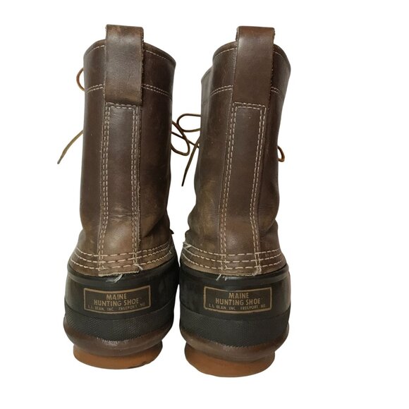 L.L. Bean Maine Hunting Duck Boots Mens 7 Waterproof Leather/Rubber Made In USA - Picture 3 of 12
